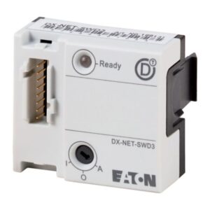 Eaton DX-NET-SWD3, white and black plastic moulding with smartwire connection, rotary dial I-O-A and status LED