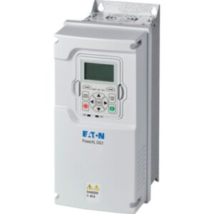 Eaton DG1-347D6FB-C54C, White plastic with metal base, LCD display with key pad buttons, side angle