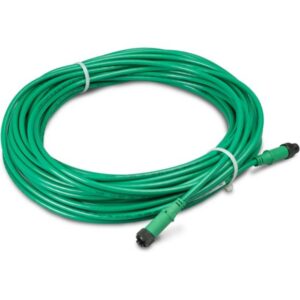 Eaton SWD4-5LR5-2S, round green smartwire cable coiled up with M12 plug and socket, side angle