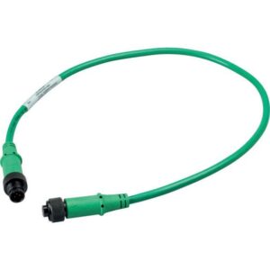 Eaton SWD4-M6LR5-2S, round green smartwire cable with M12 plug and socket, side angle
