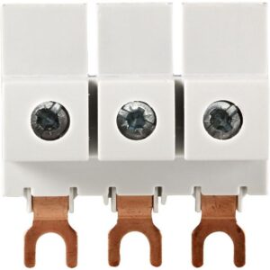 Eaton BK25/3-PKZ0-E, white plastic moulding with extended top entry, 3 screw terminals and 3 copper connection prongs