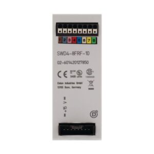 Eaton SWD4-8FRF-10, White plastic cover with black dinrail mounting base, terminal connections colour coded and Smartwire blade terminal connection